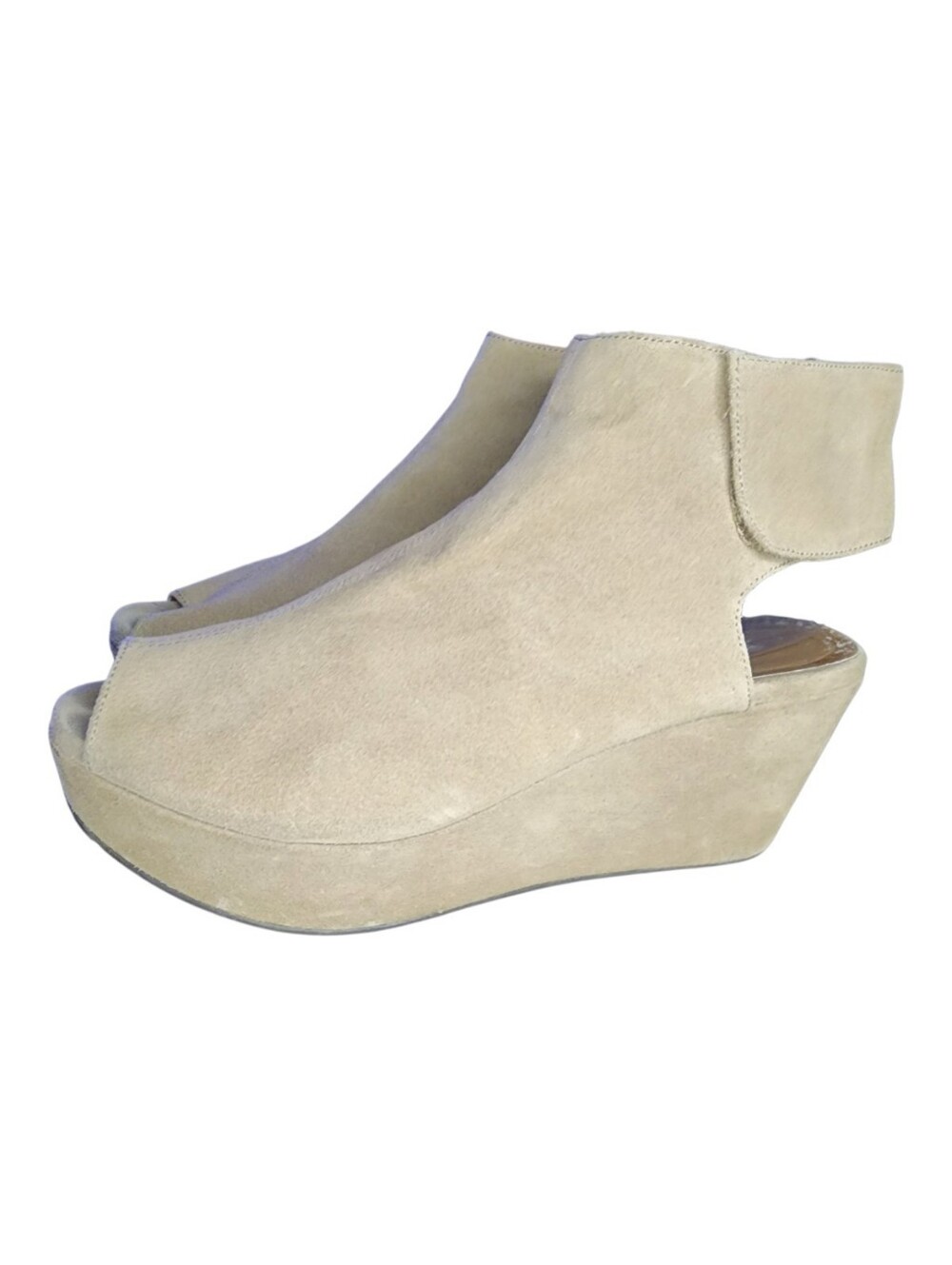 Chocolat Blu White Peep Toe Ankle Booties, Womens 9
